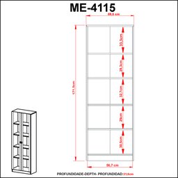 Kit 2 Armários para Escritório 2 Portas de Vidro ME4115  - 6