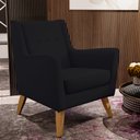 Ver imagem 2 de Kit 02 Poltronas Decorativas com Pés de Madeira Taroba D02 Veludo Preto B-300 - Lyam Decor