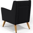 Ver imagem 7 de Kit 02 Poltronas Decorativas com Pés de Madeira Taroba D02 Veludo Preto B-300 - Lyam Decor