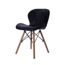 Ver imagem 1 de Cadeira Estofada Jantar Charles Eames Eiffel Slim Wood Confort Preto