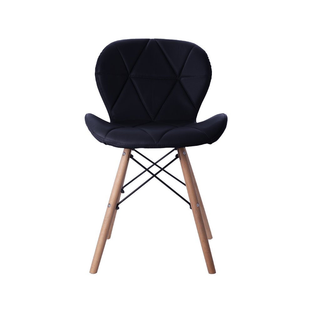 Cadeira Estofada Jantar Charles Eames Eiffel Slim Wood Confort Preto - 2