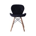 Ver imagem 2 de Cadeira Estofada Jantar Charles Eames Eiffel Slim Wood Confort Preto