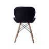 Cadeira Estofada Jantar Charles Eames Eiffel Slim Wood Confort Preto - 4