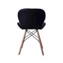 Ver imagem 4 de Cadeira Estofada Jantar Charles Eames Eiffel Slim Wood Confort Preto