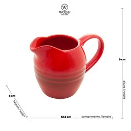 Leiteira Cerâmica 12,5x8x9cm Retrô Vermelho - Wolff - 2