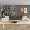 Ver imagem 1 de Sofá 4 Lugares Orgânico com Chaise e 3 Módulos Berlim bouclê Off K01 - D'Rossi Off White-