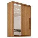 Ver imagem 1 de Guarda Roupa Solteiro 2 Portas de Correr com Espelho MDF Splendi 165x232 cm Cinamomo Zanz