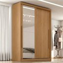 Ver imagem 2 de Guarda Roupa Solteiro 2 Portas de Correr com Espelho MDF Splendi 165x232 cm Cinamomo Zanz