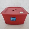 Cesto Organizador Caixa Plástica Grande com Tampa Empilhável Soprano Vermelho - 7