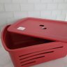 Cesto Organizador Caixa Plástica Grande com Tampa Empilhável Soprano Vermelho - 6