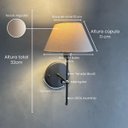 Ver imagem 4 de Kit 2 Arandelas de Parede Clássica com Interruptor e Cúpula Preta Ref 16 Decoração Casa Sala Quarto