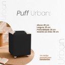 Ver imagem 6 de Puff Decorativo Urban Corino para Sala Quarto Hall de Entrada Compacto Assento Extra Preto
