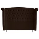Ver imagem 4 de Kit Cabeceira de Cama Box e Calçadeira Baú Malibu King 195 Cm Suede Marrom Eli Móveis
