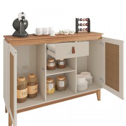 Conjunto Rack com Painel para TV até 60 Polegadas Retrô Esmeralda Buffet Diamante - 13 Conjunto Rack com Painel para TV até 60 Polegadas Retrô Esmeralda Buffet Diamante - 13