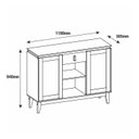 Ver imagem 4 de Conjunto Rack com Painel para TV até 60 Polegadas Retrô Esmeralda Buffet Diamante 