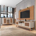 Ver imagem 1 de Conjunto Rack com Painel para TV até 60 Polegadas Retrô Esmeralda Buffet Diamante 