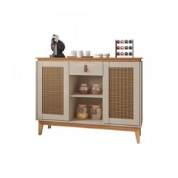 Conjunto Rack com Painel para TV até 60 Polegadas Retrô Esmeralda Buffet Diamante - 12 Conjunto Rack com Painel para TV até 60 Polegadas Retrô Esmeralda Buffet Diamante - 12