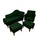 Ver imagem 1 de Kit Divâ Luiza 1.40 + 1 Poltrona Suelen + 2 Puff Retrô Luiz Xv Decorativo