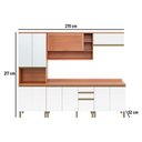 Ver imagem 3 de Cozinha Completa Completa Thela Macadâmia (2 Aéreos + 2 Balcões + 1 Paneleiro) 5 Peças Freijo/