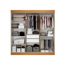 Ver imagem 2 de Guarda-Roupas 6 Portas c/ Portas Ripadas Delta com Espelho Cinamomo/Off White