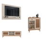 Kit 3 Peças Rack com Painel para TV até 60 Polegadas Retrô Safira e Aparador Rubi - 2
