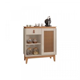 Kit 3 Peças Rack com Painel para TV até 60 Polegadas Retrô Safira e Aparador Rubi - 13