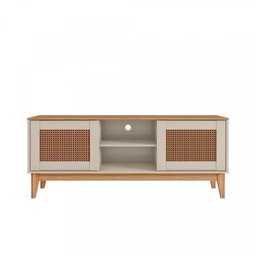 Kit 3 Peças Rack com Painel para TV até 60 Polegadas Retrô Safira e Aparador Rubi - 8