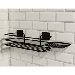Porta Shampoo com Saboneteira - Linha Premium Decotec Preto - 2