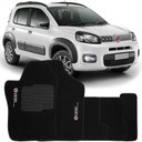 Ver imagem 2 de Jogo de Tapete Automotivo Carpete Fiat Uno Way 2011 à 2018 Soft Logo Bordado Preto 5 Peças S/M SOFT 
