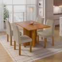 Ver imagem 1 de Conjunto Sala de Jantar 4 Lugares Retangular Tampo MDF Mesa Carol com Cadeiras Espanha
