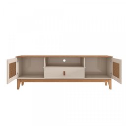Kit 3 Peças Rack com Painel para TV até 60 Polegadas Retrô Esmeralda e Aparador Rubi - 12