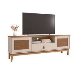 Kit 3 Peças Rack com Painel para TV até 60 Polegadas Retrô Esmeralda e Aparador Rubi - 9
