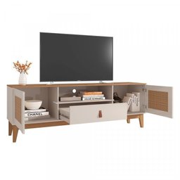 Kit 3 Peças Rack com Painel para TV até 60 Polegadas Retrô Esmeralda e Aparador Rubi - 8