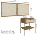 Ver imagem 3 de Cabeceira Casal e 2 Mesas Cabeceira Palinha 28977 Hanover Dourado Artesano