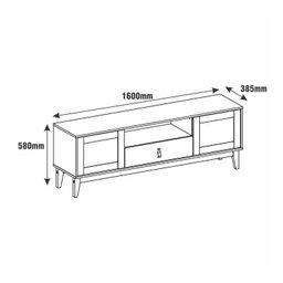 Kit 3 Peças Rack com Painel para TV até 60 Polegadas Retrô Esmeralda e Aparador Rubi - 4