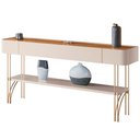 Ver imagem 1 de Aparador para Sala de Estar Pés de Aço Gianni H01 Off White/cinamomo - Mpozenato