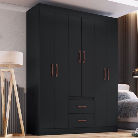 Guarda-roupa Casal Riveira 6 Portas 2 Gavetas - Doripel
