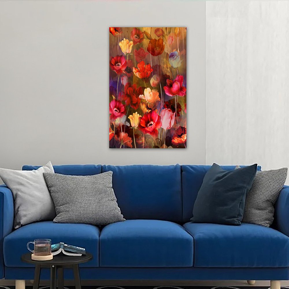 Quadro Decorativo Tela em Lona Flores Aquarela 100x60cm Para Sala Quarto - 4