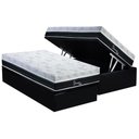 Ver imagem 1 de Conjunto Box Baú Solteiro: Colchão Molas Polar Superlastic Diamond + Base Crc Suede Black (88x188)