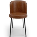 Ver imagem 5 de Kit 5 Cadeiras Sala de Jantar Estofada Gavi L02 Couríssimo Marrom - Lyam Decor