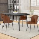 Ver imagem 6 de Kit 5 Cadeiras Sala de Jantar Estofada Gavi L02 Couríssimo Marrom - Lyam Decor