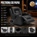 Ver imagem 6 de Poltrona do Papai Sala de Estar Austin Aquecimento Massagem Giratória Reclinável Manual PU Preta G94