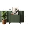 Ver imagem 3 de Aparador Buffet C/ Portas Brise e Painel Ripado 240cm em Mdf Cor:musgo com Preto