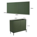 Ver imagem 4 de Aparador Buffet C/ Portas Brise e Painel Ripado 240cm em Mdf Cor:musgo com Preto