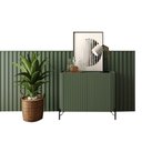 Ver imagem 2 de Aparador Buffet C/ Portas Brise e Painel Ripado 240cm em Mdf Cor:musgo com Preto