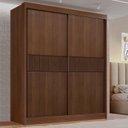 Ver imagem 7 de Guarda-Roupa MDF 2 Portas de Correr 3 Gavetas Ripado Milos Marrom/Castanho/Off White