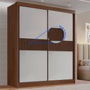 Ver mais imagens de Guarda-Roupa MDF 2 Portas de Correr 3 Gavetas Ripado Milos Marrom/Castanho/Off White