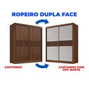 Ver imagem 6 de Guarda-Roupa MDF 2 Portas de Correr 3 Gavetas Ripado Milos Marrom/Castanho/Off White