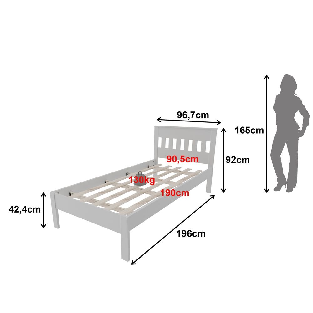 Cama de Solteiro para Colchão 88cm Cm8006 Tecno Mobili - Branco - 2