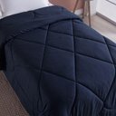Ver imagem 3 de Edredom Solteiro Unique Dupla Face Micropercal 200 Fios Toque de Algodão 1 Peça - Azul Marinho